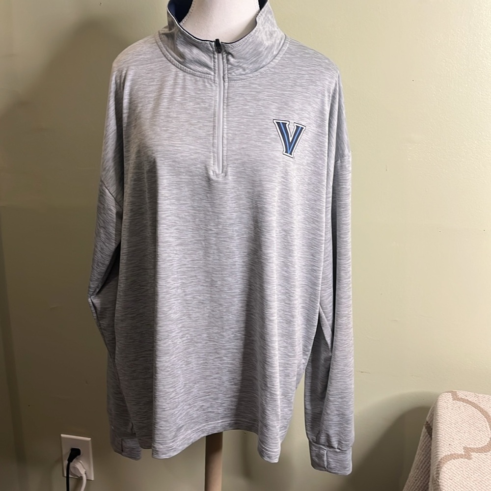 COLOSSEUM VILLANOVA WILDCATS 1/4 zip long sleeve thumbholes shirt